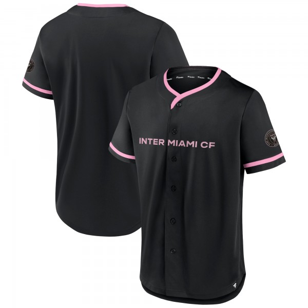 Inter Miami CF Fanatics Branded Ultimate Player Baseball Jersey - Black/Pink