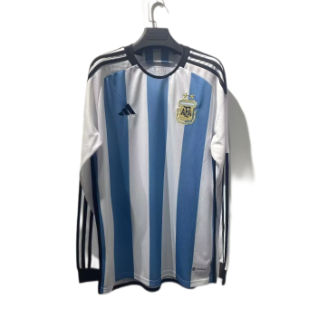 Argentina Jersey Long Sleeve Home Replica World Cup 2022