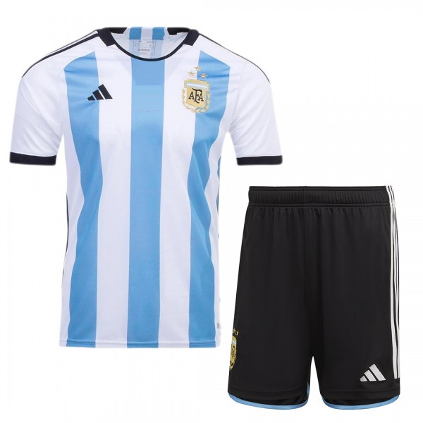 Argentina Three Stars Jersey Home Kit(Jersey+Shorts) Replica 2022