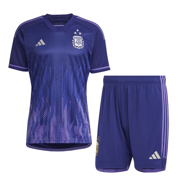 Argentina Three Stars Jersey Away Kit(Jersey+Shorts) Replica 2022