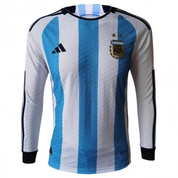 Argentina Long Sleeve Jersey Home Player Version World Cup 2022