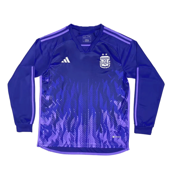 Argentina Long Sleeve Jersey Away Replica World Cup 2022