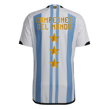 Argentina 3 Stars Champions Jersey Home Player Version World Cup 2022
