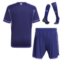 Argentina Three Stars Jersey Away Whole Kit(Jersey+Shorts+Socks) Replica 2022