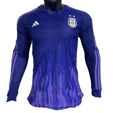 Argentina Long Sleeve Jersey Away Player Version World Cup 2022