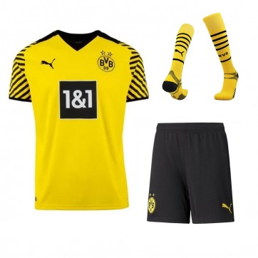 Borussia Dortmund Soccer Jersey Home Whole Kit (Jersey+Short+Socks) Replica 2021/22