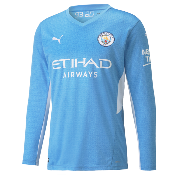 Manchester City Soccer Jersey Home Long Sleeve Replica 2021/22