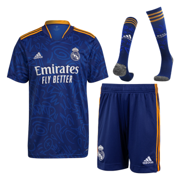 Real Madrid Soccer Jersey Away  Whole Kit(Jersey+Short+Socks) Replica 2021/22