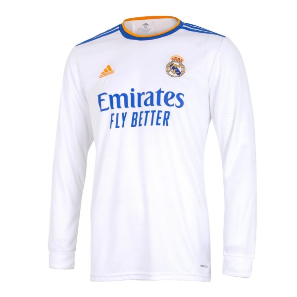 Real Madrid Soccer Jersey Long Sleeve Home Replica 2021/22