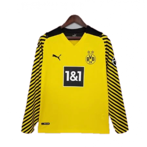 Borussia Dortmund Soccer Jersey Long Sleeve Home Replica 2021/22