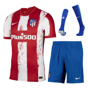 Atletico Madrid Soccer Jersey Home Kit(Jersey+Short+Socks) Replica 2021/22