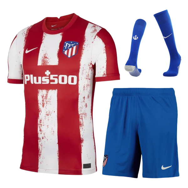 Atletico Madrid Soccer Jersey Home Kit(Jersey+Short+Socks) Replica 2021/22