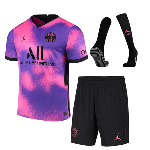 PSG Soccer Jersey Fourth Away Whole Kit (Shirt+Short+Socks) Replica 2020/21