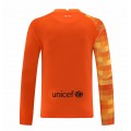 Barcelona Soccer Jersey Goalkeeper Long Sleeve Kit (Jersey+Short) Orange Replica 2021/22