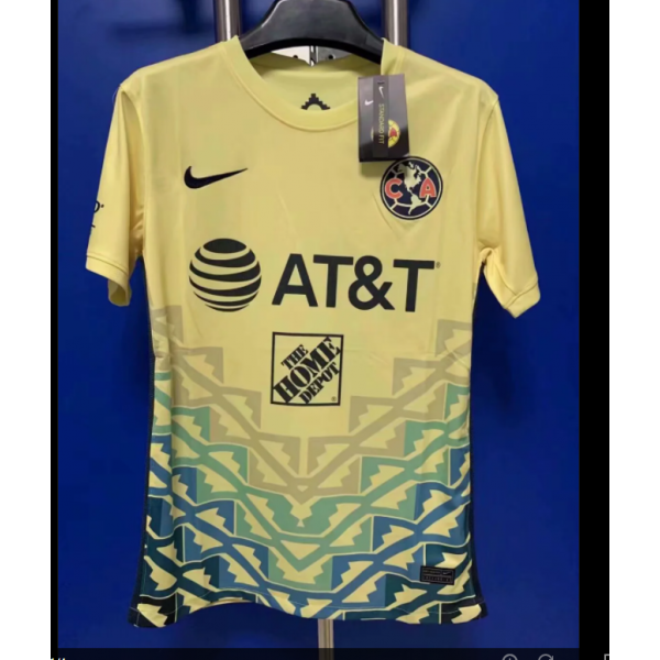 Club America Pre Match Soccer Jersey Replica Yellow 2021/22