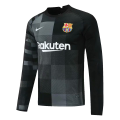 Barcelona Soccer Jersey Long Sleeve Goalkeeper Kit(Jersey+Short) Black Replica 2021/22