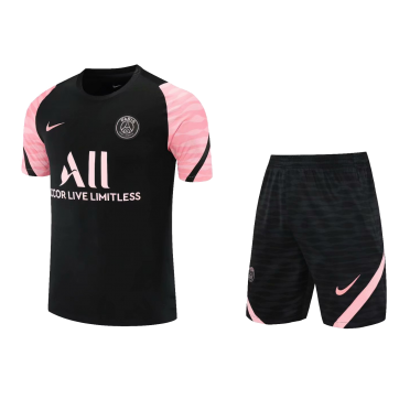 PSG Soccer Jersey Training Kit(Shirt+Short) Black 2021/22