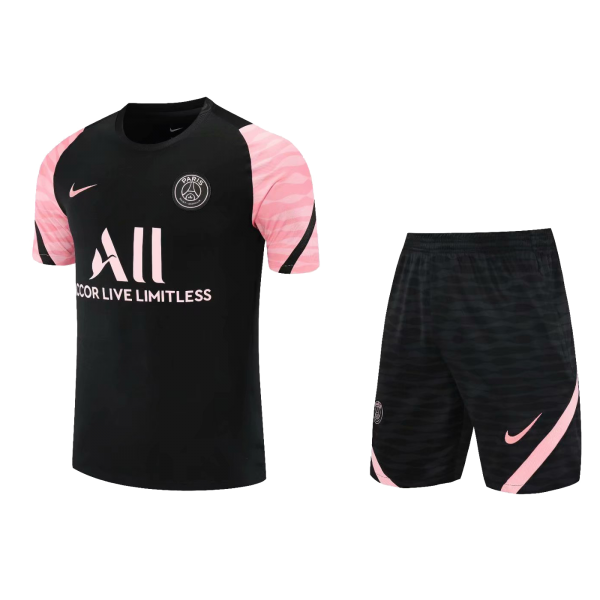 PSG Soccer Jersey Training Kit(Shirt+Short) Black 2021/22