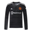 Manchester United Soccer Jersey Goalkeeper Long Sleeve Kit(Jersey+Short) Black Replica 2021/22