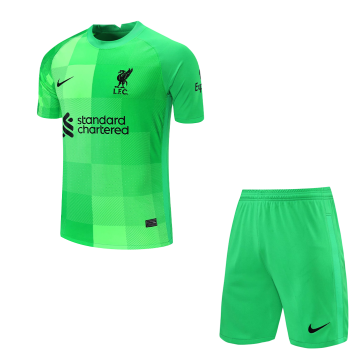 Liverpool Soccer Jersey Goalkeeper Green Kit(Jersey+Short) Replica 2022