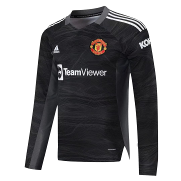 Manchester United Soccer Jersey Goalkeeper Long Sleeve Black Replica 2021/22