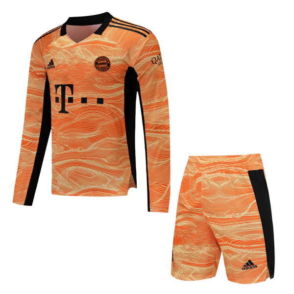 Bayern Munich Soccer Jersey Goalkeeper Long Sleeve  Kit (Jersey+Short) Replica 2021/22