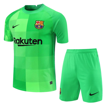 Barcelona  Soccer Jersey Goalkeeper Kit(Jersey+Shorts) Green Replica 2021/22