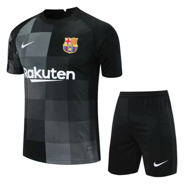 Barcelona Soccer Jersey Goalkeeper Kit(Jersey+Short) Black 2021/22