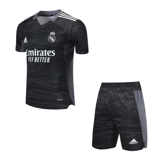 Real Madrid Soccer Jersey Goalkeeper Black Kit(Jersey+Short) 2021/22