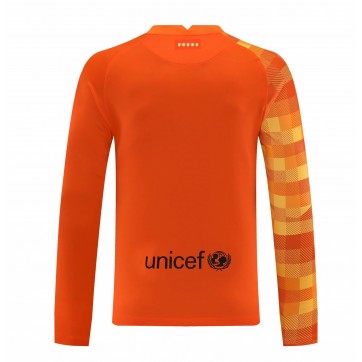 Barcelona Soccer Jersey Goalkeeper Long Sleeve Orange Replica 2021/22