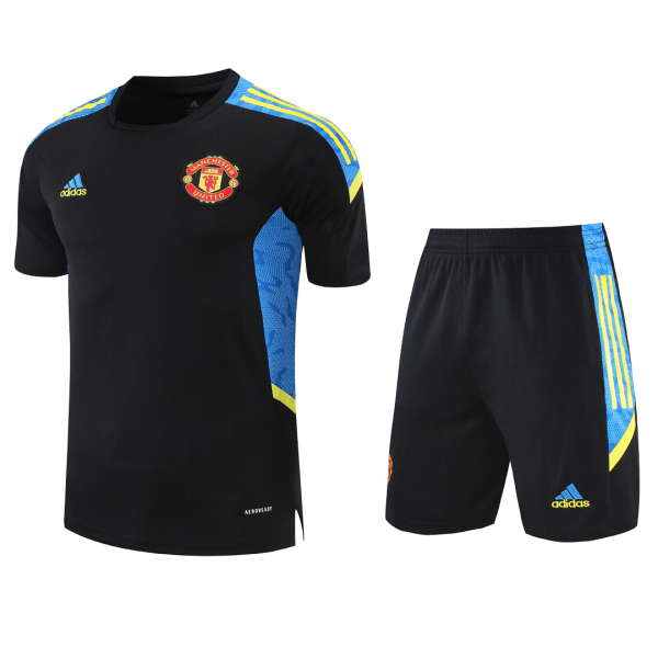 Manchester United Training Soccer Jersey Kit(Jersey+Shorts) 2021/22-Black