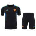 Manchester United Training Soccer Jersey Kit(Jersey+Shorts) 2021/22-Black