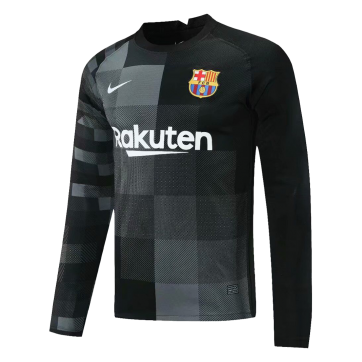 Barcelona Soccer Jersey Goalkeeper Long Sleeve Black 2021/22