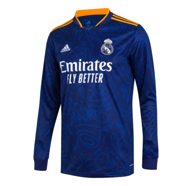 Real Madrid  Soccer Jersey Long Sleeve Away Replica  2021/22