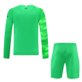 Liverpool Soccer Jersey Long Sleeve Goalkeeper Green Kit (Jersey+Short) Replica 2021/22