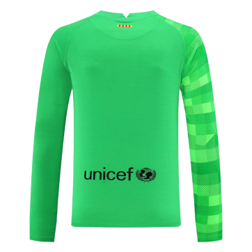 Barcelona Soccer Jersey Goalkeeper Long Sleeve Green Replica 2021/22