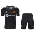 Manchester United Soccer Jersey Goalkeeper Kit(Jersey+Short) Black Replica 2021/22