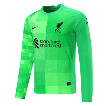 Liverpool Soccer Jersey Goalkeeper Long Sleeve Green Replica 2021/22