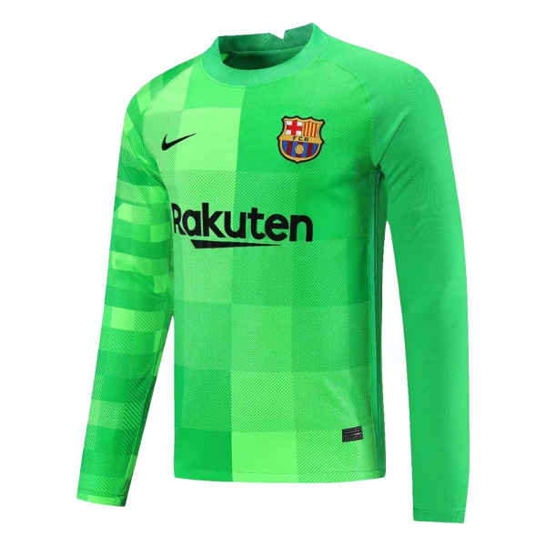 Barcelona Soccer Jersey Goalkeeper Long Sleeve Green Replica 2021/22