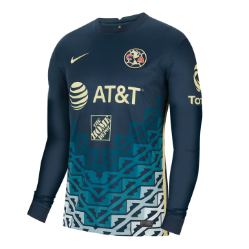 Club America Soccer Jersey Long Sleeve Away Replica 2021/22