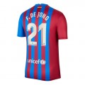 Barcelona Soccer Jersey Home F.DE JONG #21 Replica 2021/22