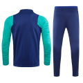 Kids Barcelona Zipper Sweat Kit (Top+Trouser) Blue&Green 2021/22