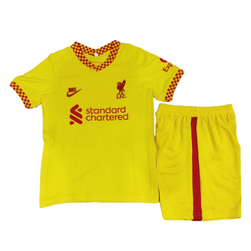 Liverpool Kids Soccer Jersey Third Away Kit(Jersey+Short) Replica 2021/22