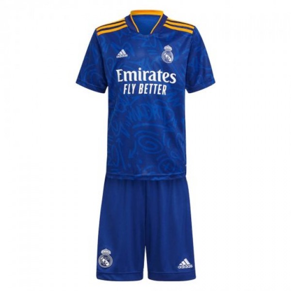 Real Madrid Kids Soccer Jersey Away Kit(Jersey+Short) Replica 2021/22