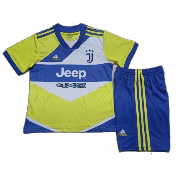 Juventus Kids Soccer Jersey Third Away Kit(Jersey+Short) Replica 2021/22