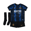 Inter Milan Kids Soccer Jersey Home Whole Kit(Jersey+Short+Socks) Replica 2021/22