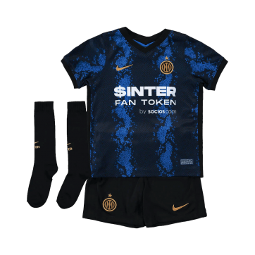 Inter Milan Kids Soccer Jersey Home Whole Kit(Jersey+Short+Socks) Replica 2021/22