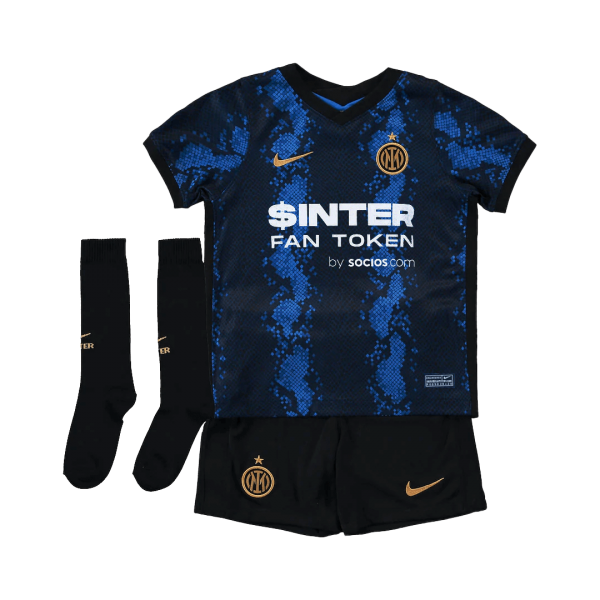 Inter Milan Kids Soccer Jersey Home Whole Kit(Jersey+Short+Socks) Replica 2021/22