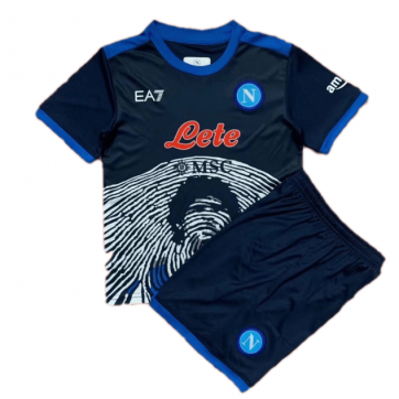 Kids Napoli Soccer Jersey Maradona Ltd Edition Kit(Jersey+Shorts) 2021/22