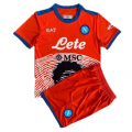 Kid's Napoli 'Red Maradona' Special Soccer Jersey Kit(Jersey+Shorts) 2021/22